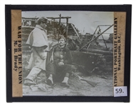 Civil War Magic Lantern Slide -- Showing a Wounded Zouave Soldier